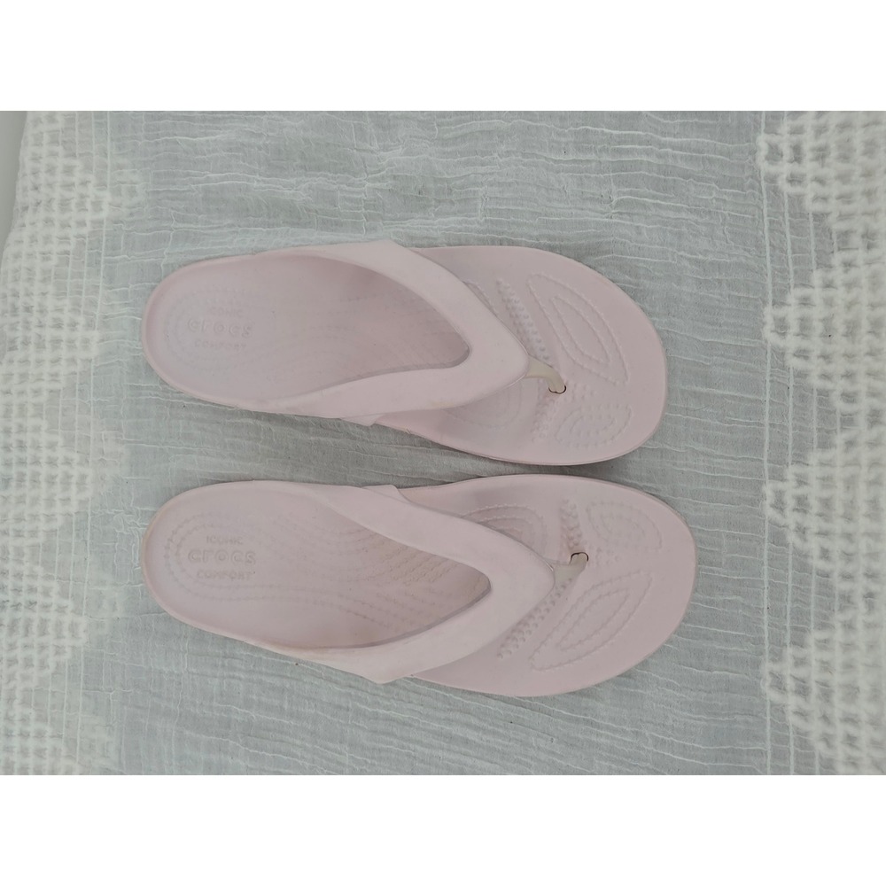 Crocs Kadee II Flip Flops Womens 6 Pink Sandals Iconic Comfort 202492-6U9